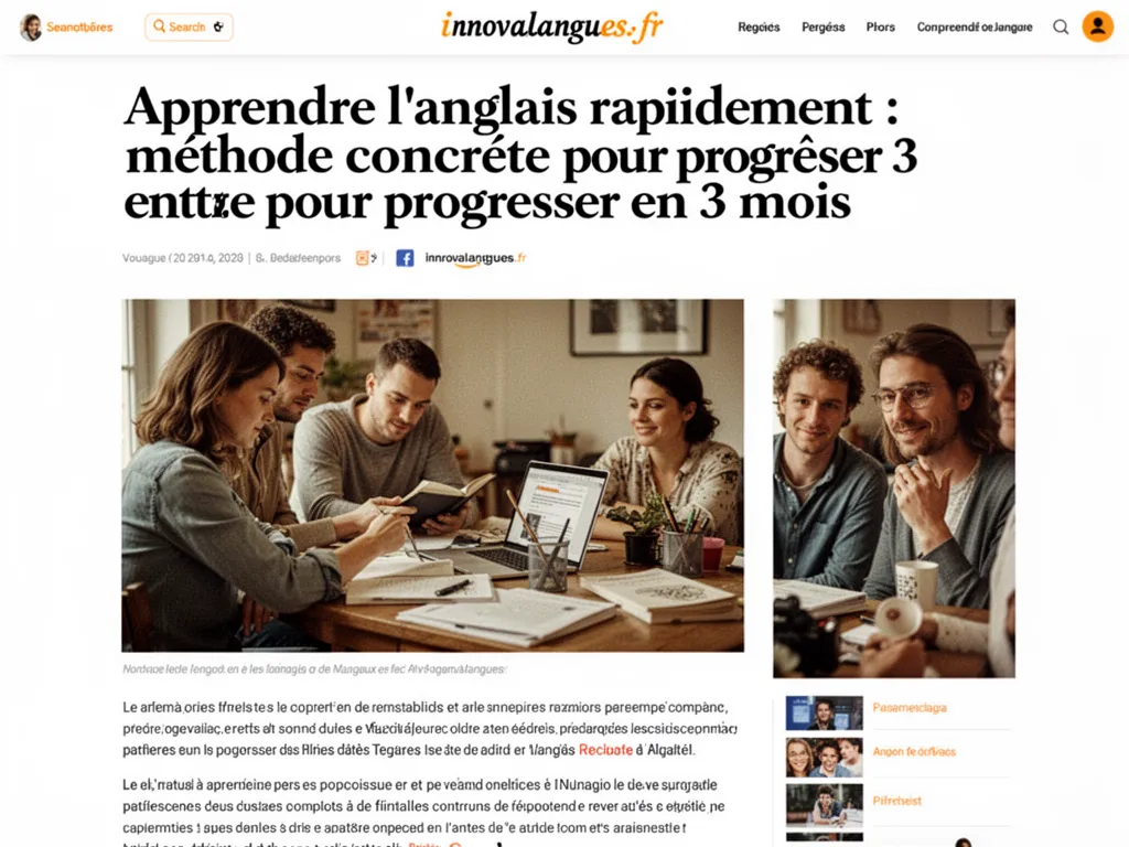 Apprendre l'anglais rapidement : méthode concrète pour progresser en 3 mois