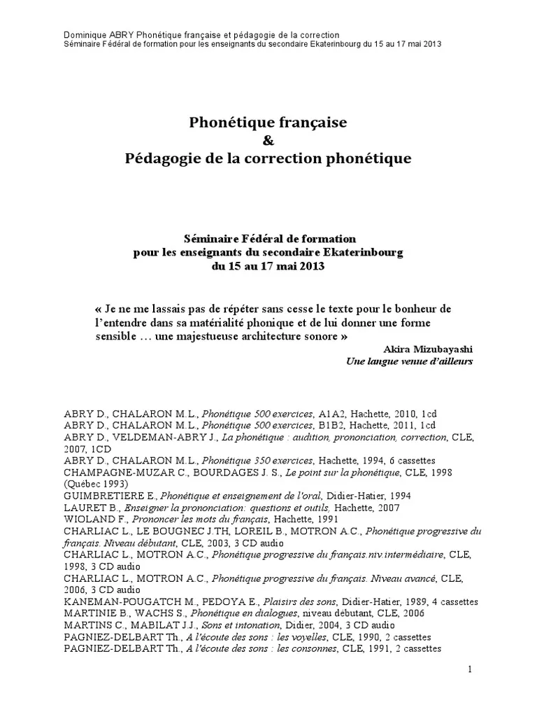 Accents : méthodes pratiques de correction phonétique (retour sur 2013)
