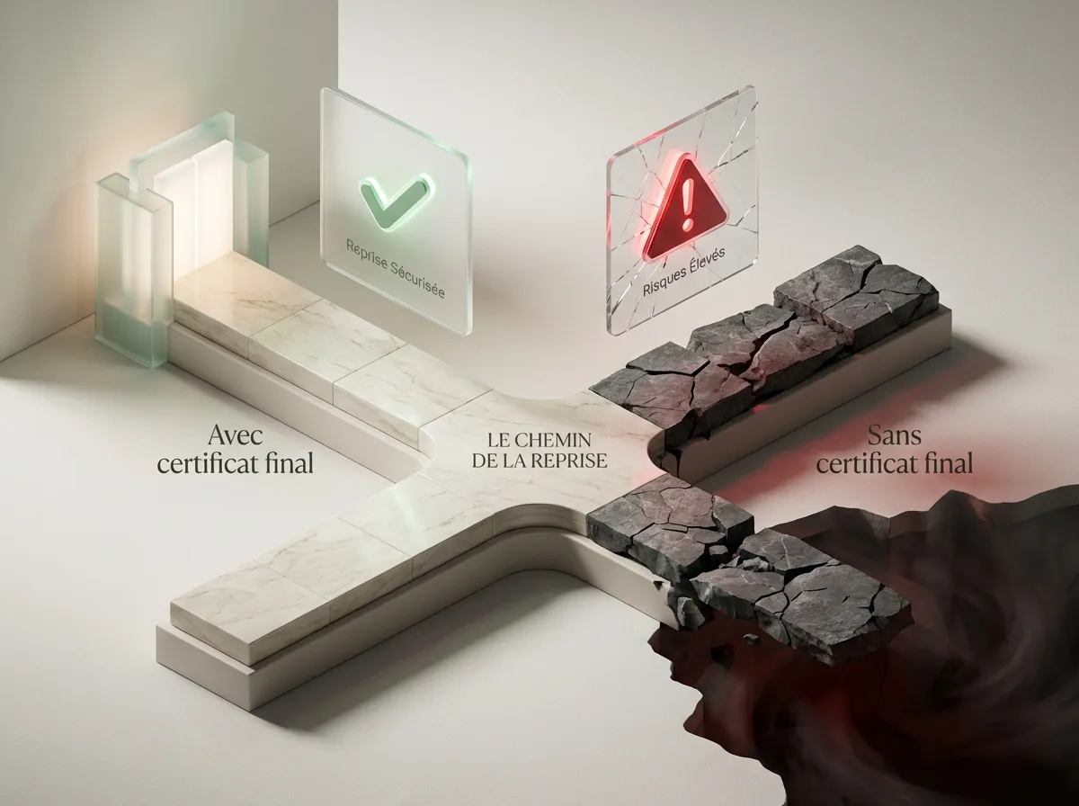 Accident de travail : reprise sans certificat final — risques, droits et démarches