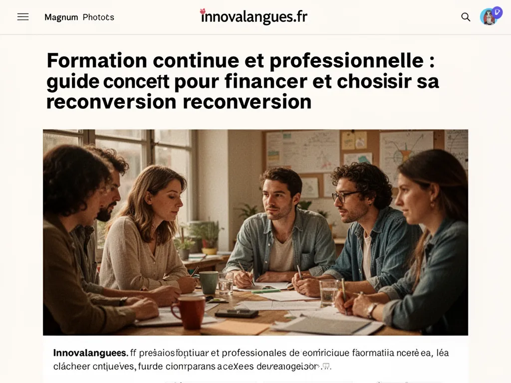 Formation continue et professionnelle : guide concret pour financer et choisir sa reconversion
