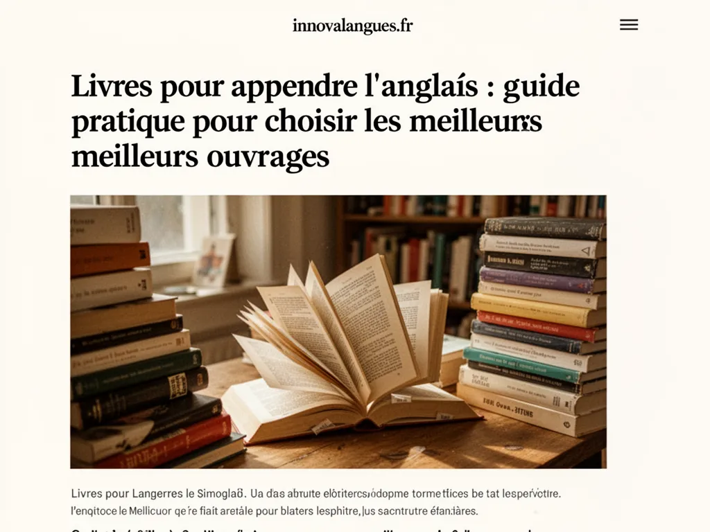 Livres pour apprendre l anglais : guide pratique pour choisir les meilleurs ouvrages